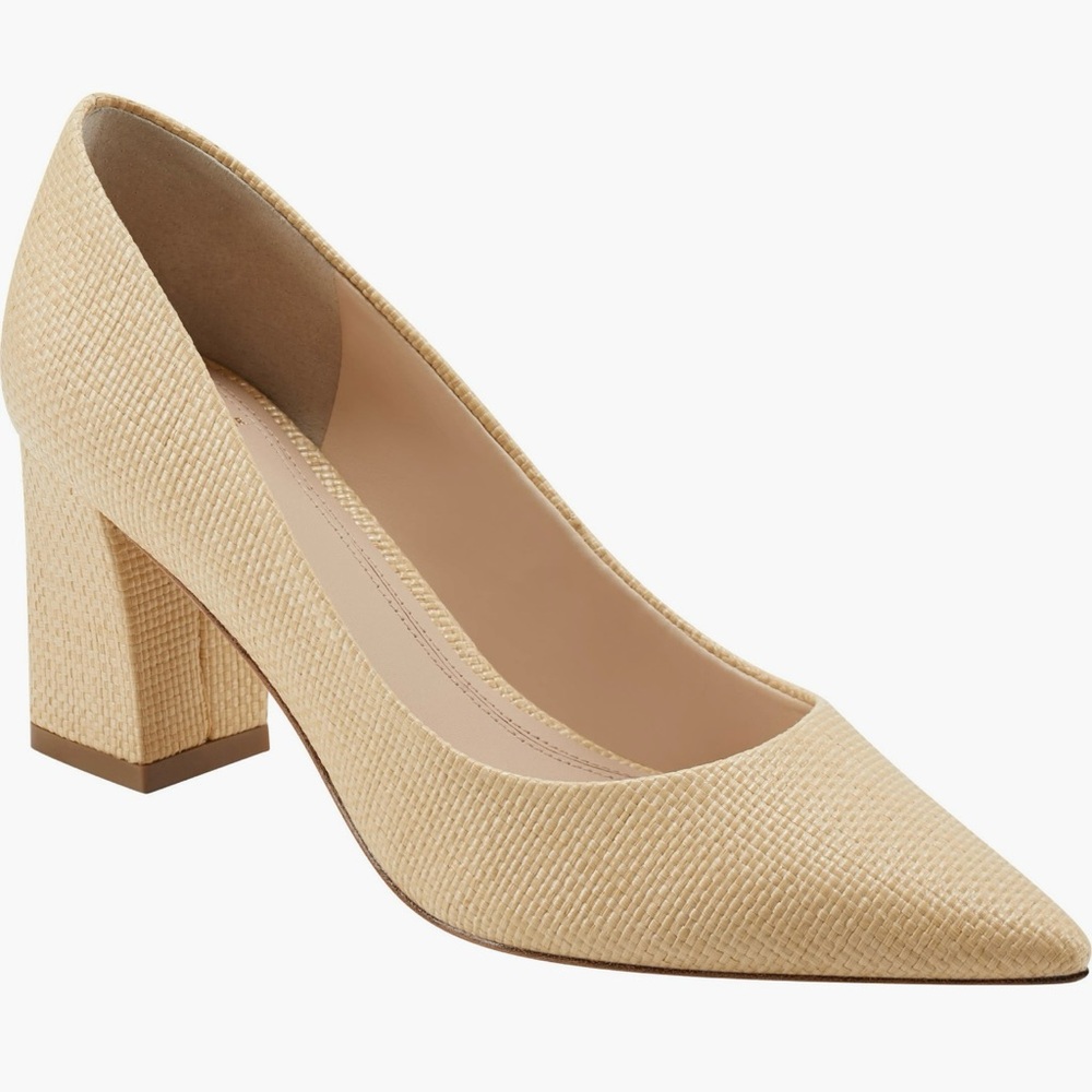 Marc Fisher Beige Woven Heels Sz 8 Ret. $189